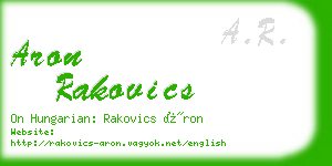 aron rakovics business card